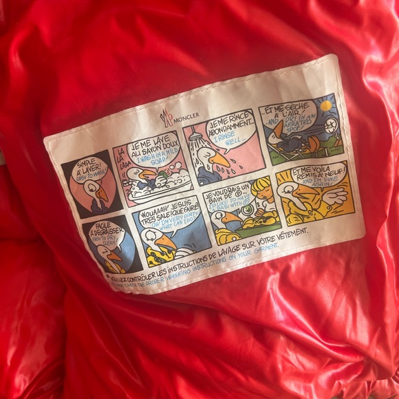 MONCLER MAYA HOODED SHORT DOWN JACKET Red Size 2 = Small - Picture 9 of 10